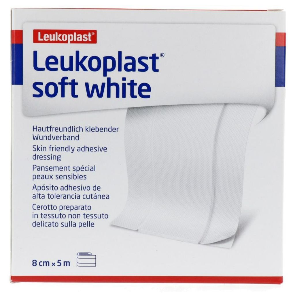 Leukoplast soft white Pflaster 8 cmx5 m Rolle 1 St Produktbild 