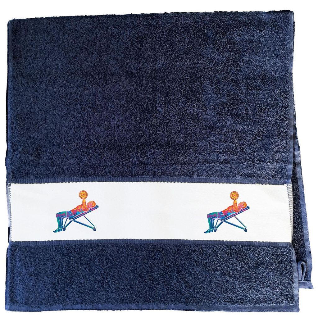 Huuraa Handtuch Fitness Training Bench Press bunte Silhouette 50x100cm French Navy Baumwolle Handtuch Geschenkidee