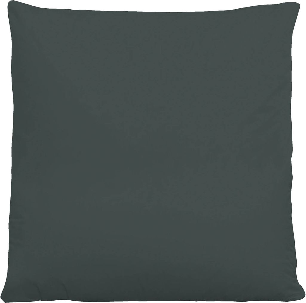 Kissenhülle - 40 x 40 cm - Titanfarben - Feinjersey - mit Reißverschluss