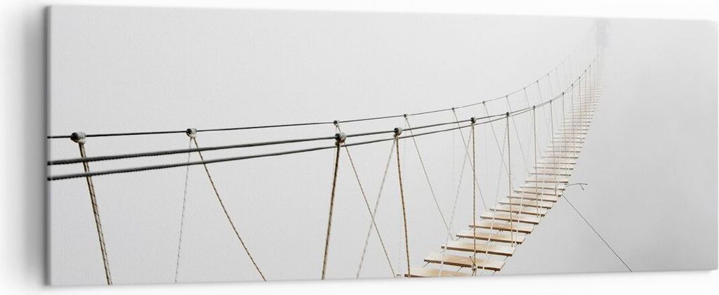 Bild auf Leinwand - Leinwandbild - Einteilig - Brücke ausgesetzt Nebel - 140x50cm - Wand Bild - Wanddeko - Wandbilder - Leinwanddruck - Bilder - W...