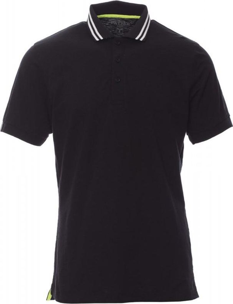 Herren Poloshirt "NAUTIC" - Payper Schwarz/Weiss-Fluogelb Produktbild 