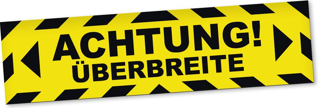 PantherPixel Achtung Überbreite Magnetschild Auto Kennzeichnung Magnetfolie Geschenkidee 30 x 8 cm REFLEKTIEREND