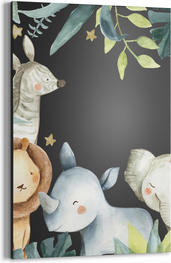 DEQORI Kreidetafel 40x60 cm 'Niedlich gemalte Tiere' Tafel Wandtafel Schreibtafel