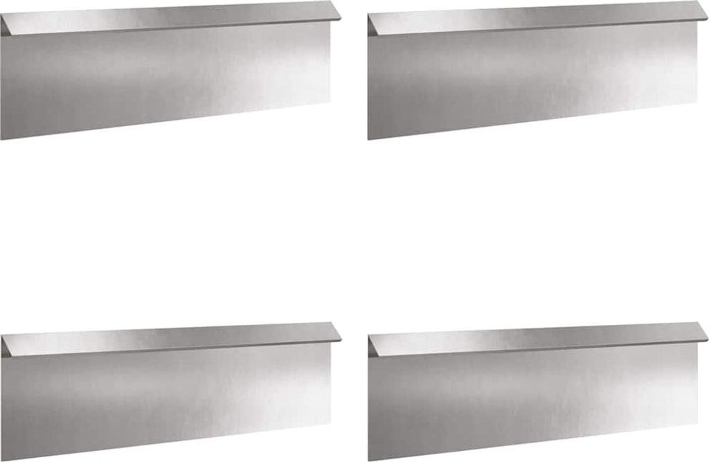 vidaXL Schneckenzaun 4 pcs Silber 100 x 3,5 x 25 cm Edelstahl