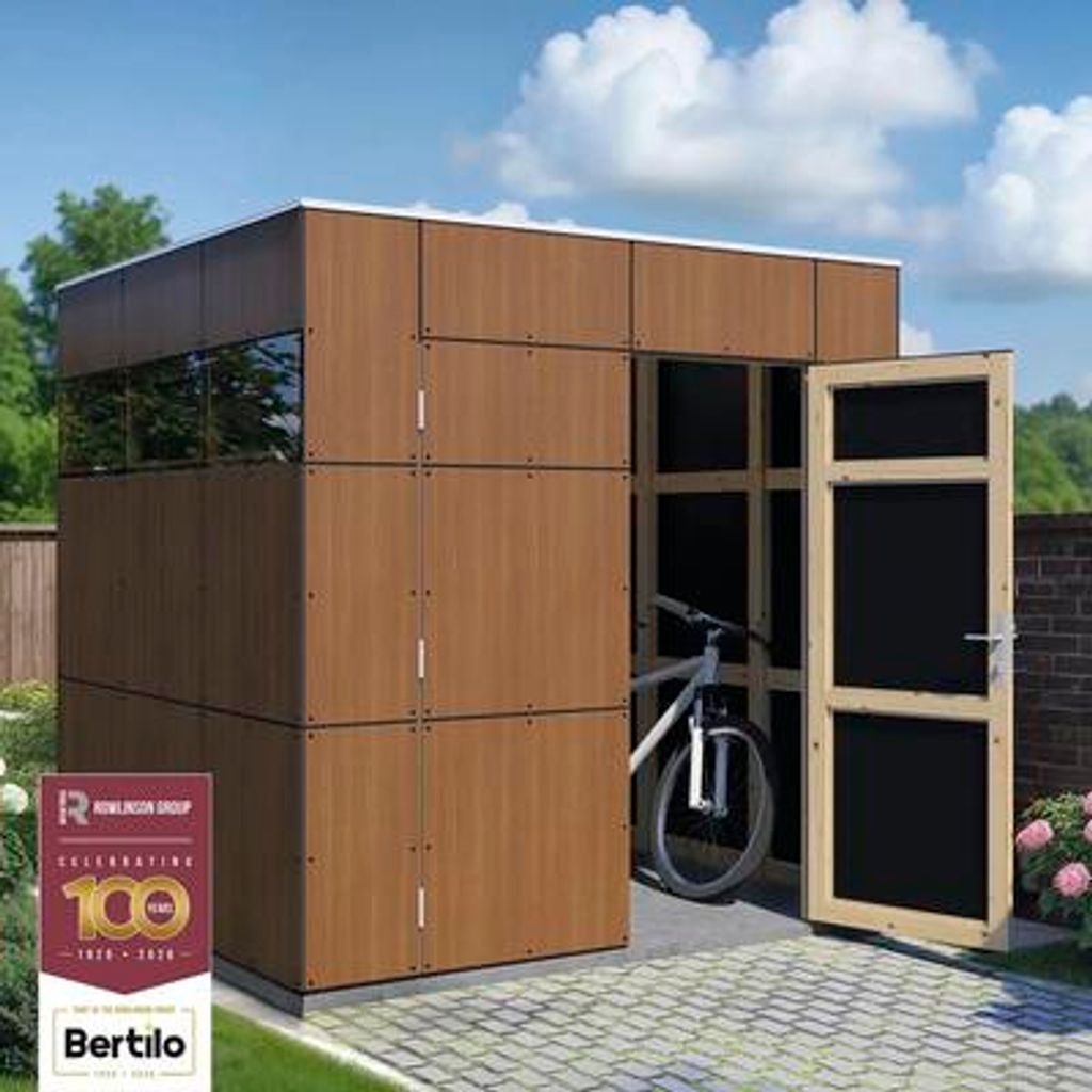 Gartenhaus Bertilo Trespa HPL Design 1 231 x 236 cm Walnuss