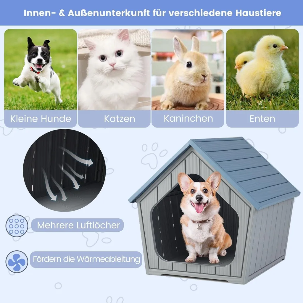 Maisonnette pour chat extérieure étanche et ventilée en résine durable