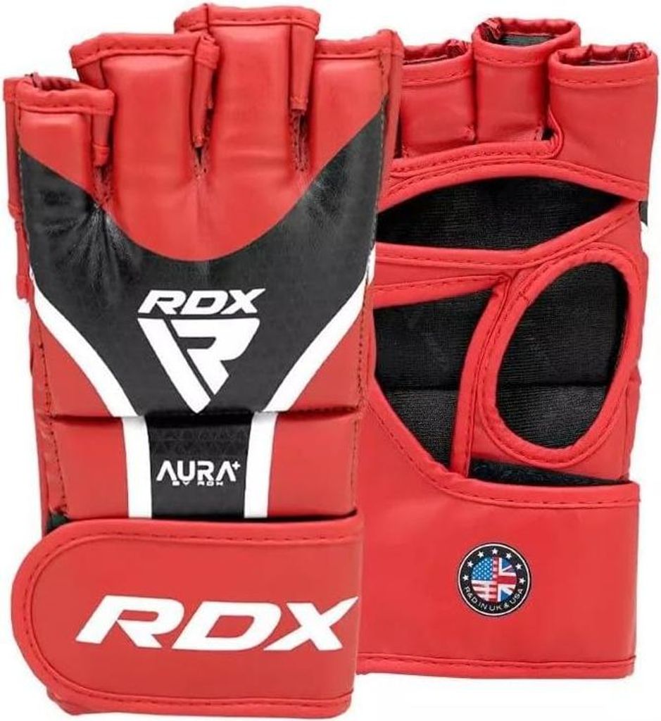 RDX Grappling Handschuhe Aura Plus T-17 - MMA Training Sparring Handschuhe, Premium Maya Hide Leder, IMF & Max-Shock Foam, Quick-EZ Klettverschluss...