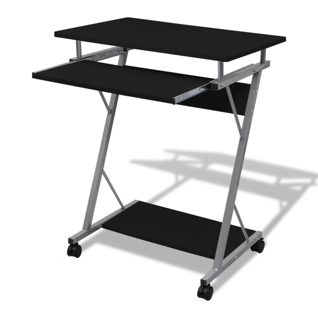Table portable pour ordinateur chariot de bureau noir mobile pour salon - 2
