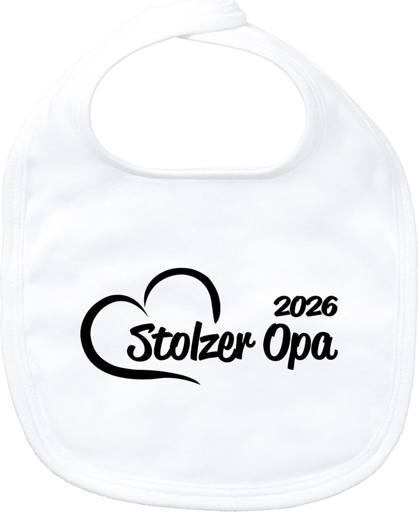 Huuraa Baby Lätzchen Stolzer Opa 2026 Herz White Klettverschluss Baumwolle Latz Geschenkidee
