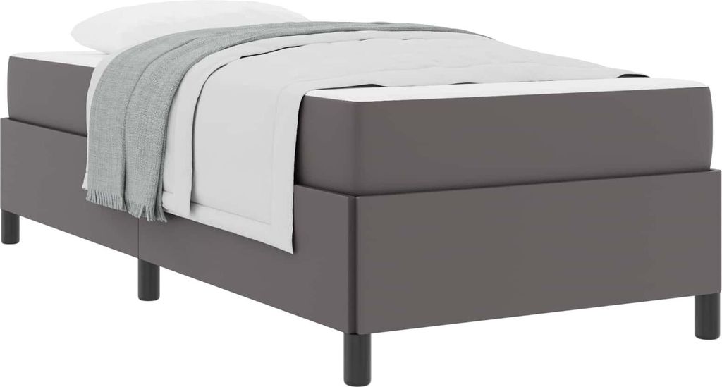 vidaXL Bettrahmen mit Matratze Grau 100 x 200 cm Stoff