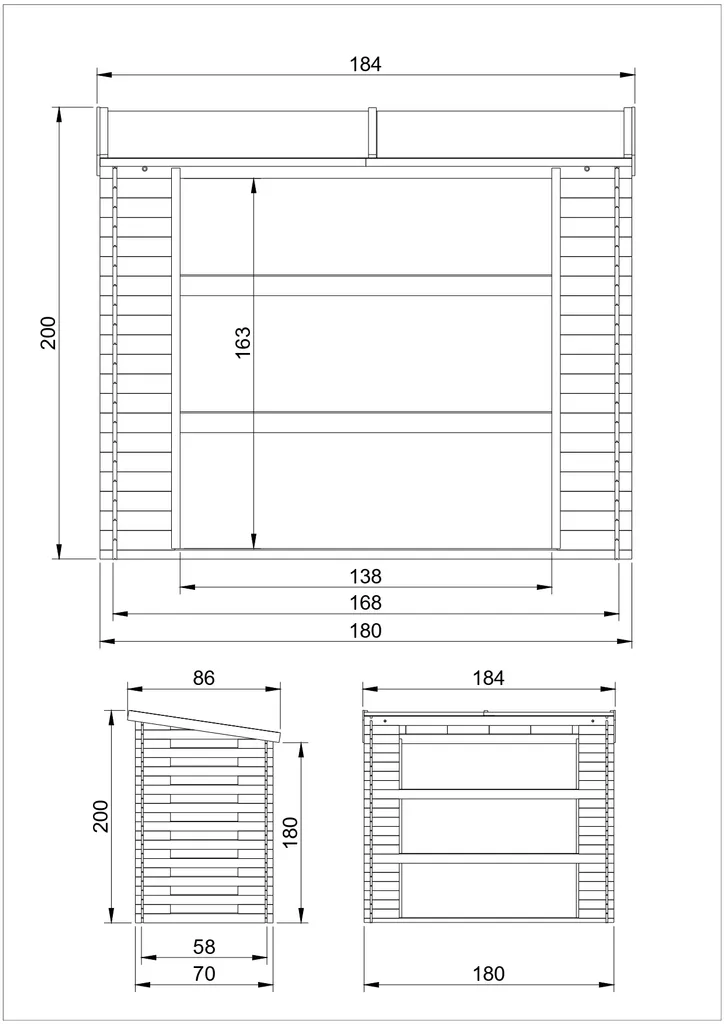 Abri Bûches Sec - Solution Anti-Humidité pour Bois de Chauffage 1,75m3 - 6