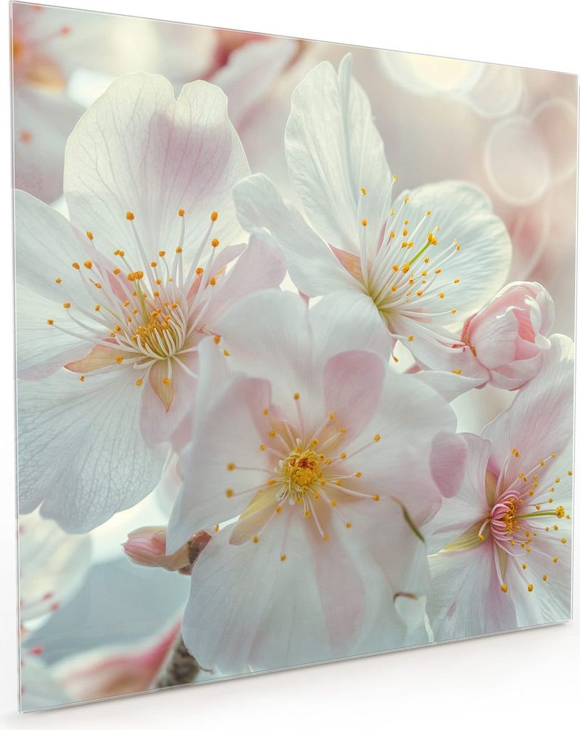 Küchenrückwand Spritzschutz Glas mit Motiv Kirschblüten Zauber 40 x 40 cm