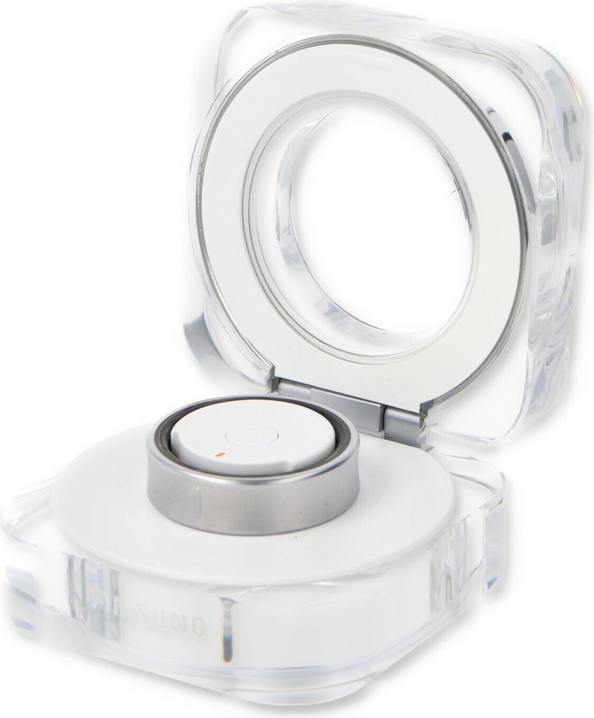 A clear product shot of a Samsung Galaxy Ring in its open packaging.