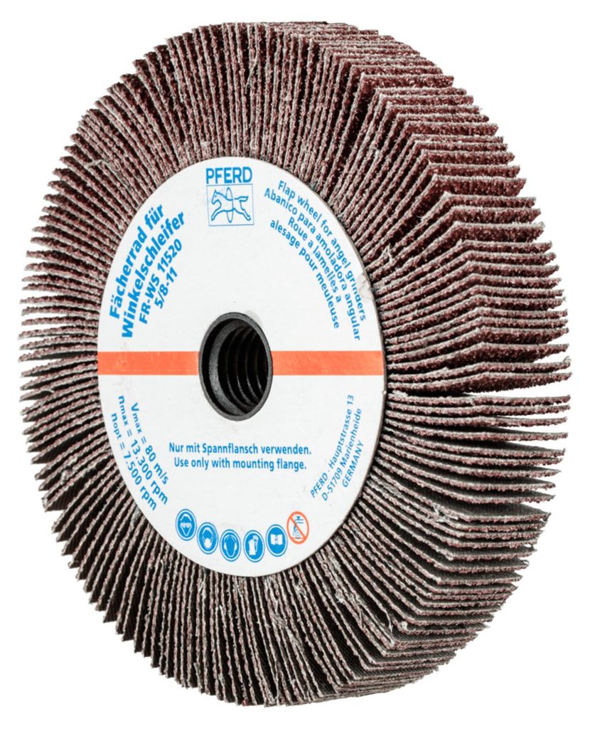 PFERD TOOLS Lamellenschleifrad für Winkelschleifer FR WS Ø 115x20mm 5/8-11 A40 universelle Anwendung 2 Stk
