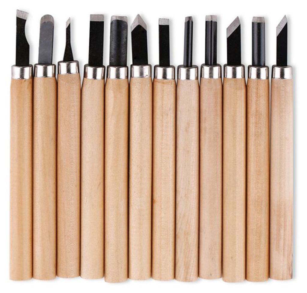 12-teiliges Holzschnitz-Set