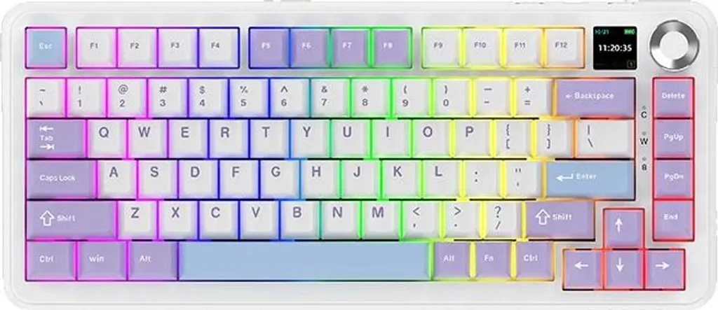 Clavier mécanique AZERTY sans fil blanc pour le jeu et le bureau moderne