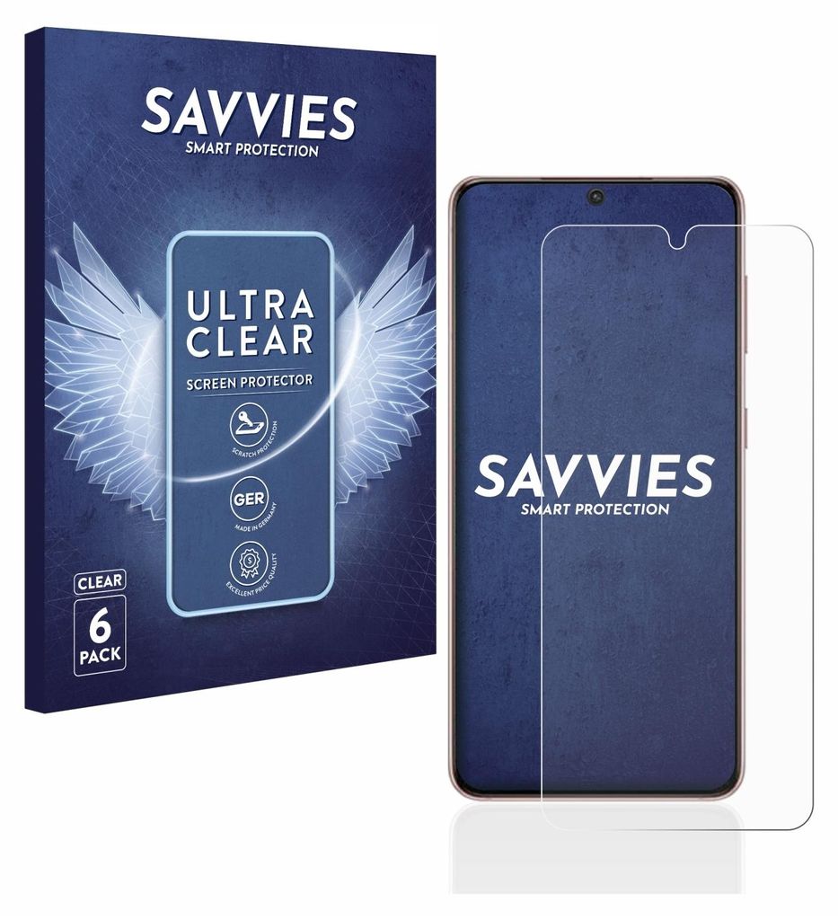 A product box and a screen protector for a smartphone.