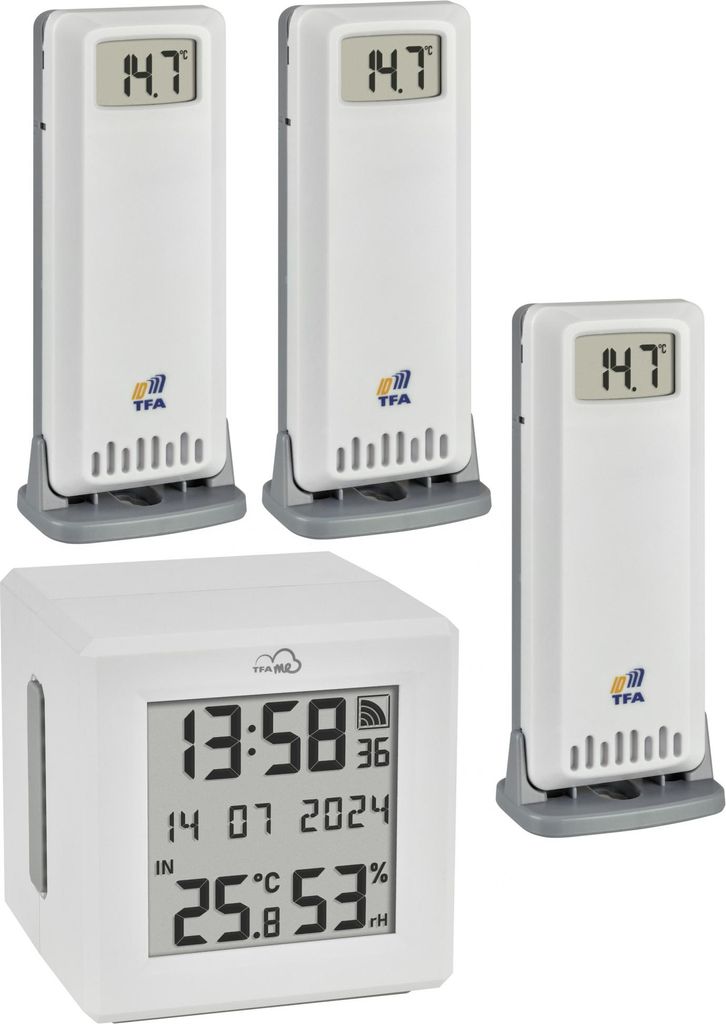 TFA.me ID-01 Starterset TFA 35.8103.99 Gateway mit 3 Thermo-Hygrosender für Raumklimakontrolle : ohne Batterien