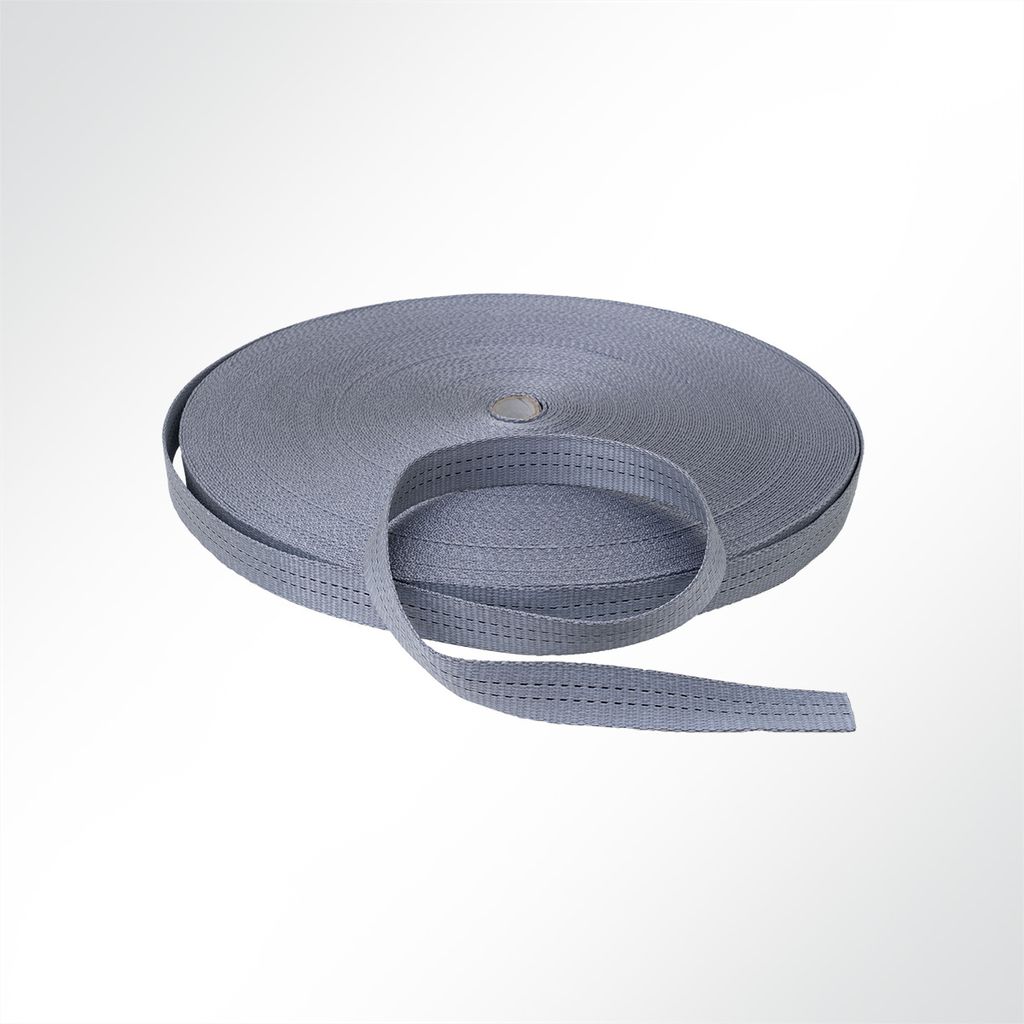 Lysel Gurtband Polyester, (B) 35mm in grau (1 lfm) 3200kg