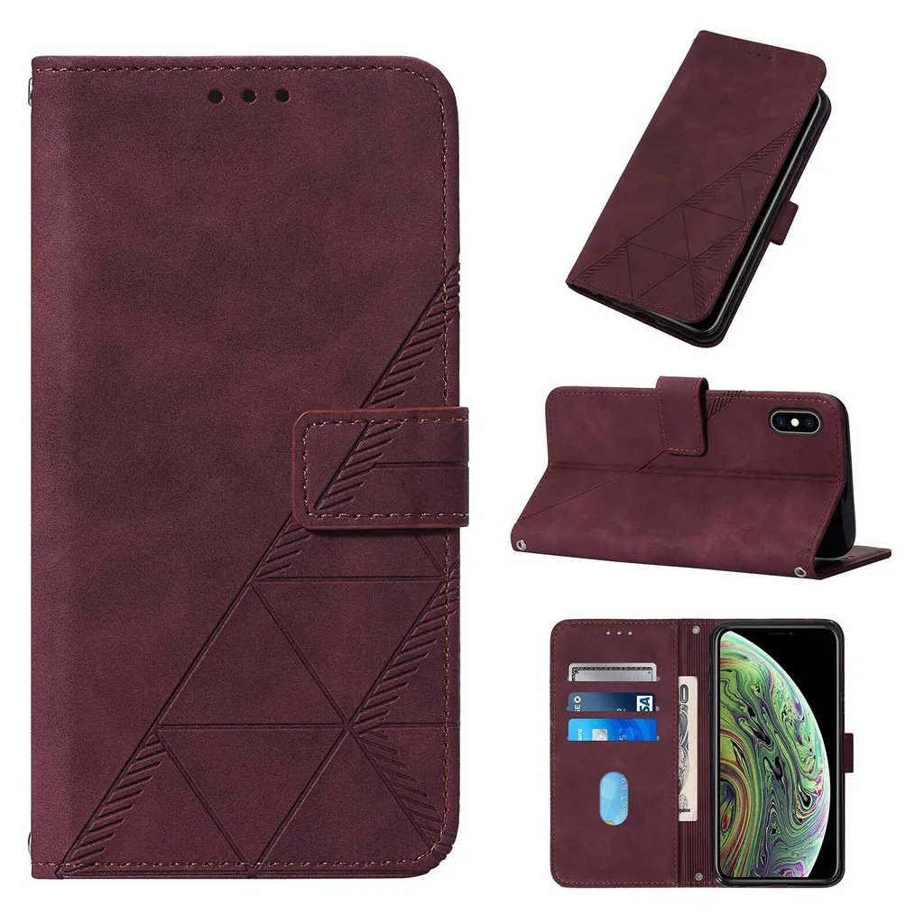 Cover Protettiva iPhone XS Max: Portafoglio Rosso con Goffratura Stand - 2