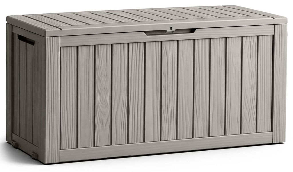 Gartenbox wasserfest 272L Aufbewahrungsbox Garten Balkon Terrasse Kunststoff Polypropylen grau