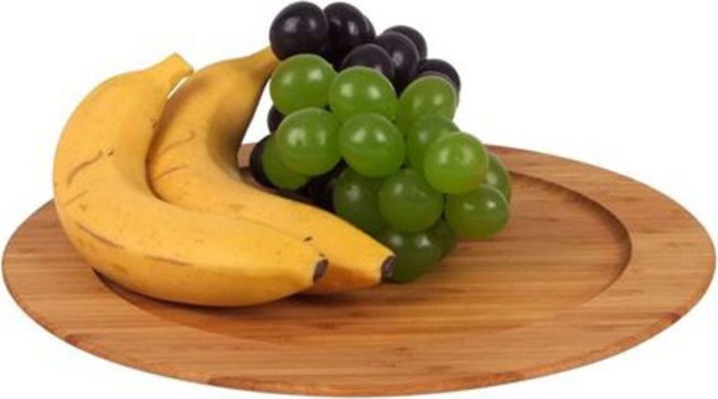 Dekoteller aus Bambusholz Servierteller Obstteller Bambusteller Holzteller 30cm