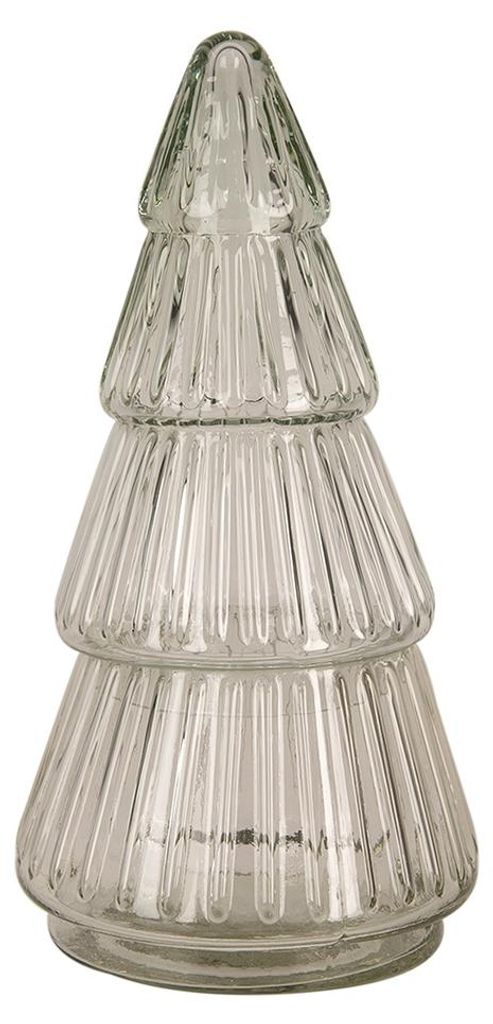 Clayre & Eef Skleněný vánoční stromek Ø 11x21 cm Obrázek produktu 