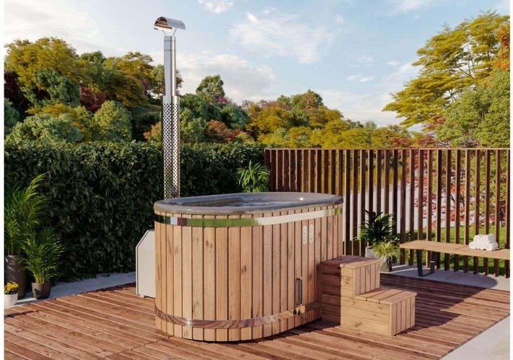 FinnTherm Holz Badefass Malmö aus Thermoholz, Whirlpool, Produktbild 1