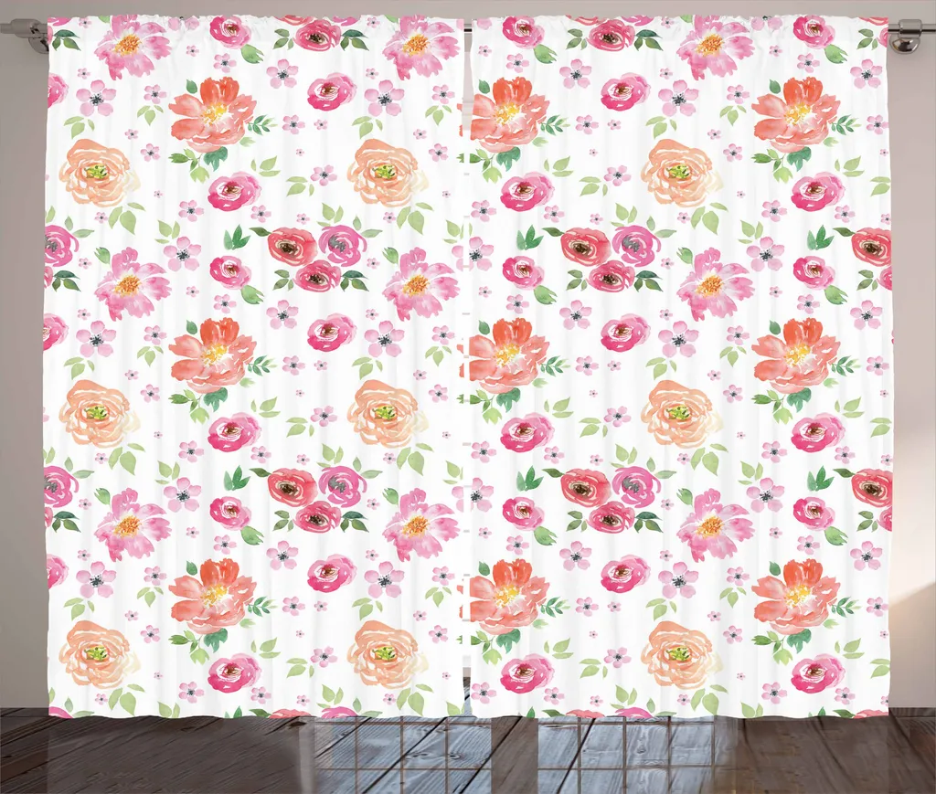 Tenda Lavabile ABAKUHAUS Rosa e Multicolore 280x175 cm | Casa