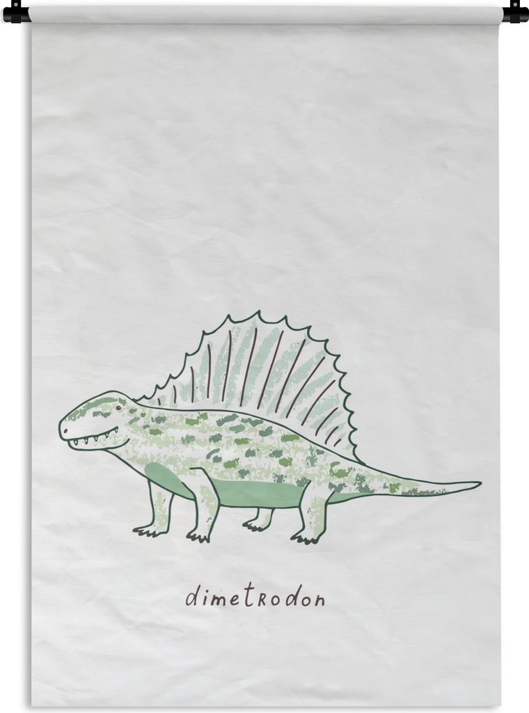 MuchoWow Wandteppich Wandbehang Kinderzimmer - Dinosaurier - Dimetrodon - Jungen - Mädchen - Kinder 120x180 cm Tapisserie Dekoration Wandtuch - ...