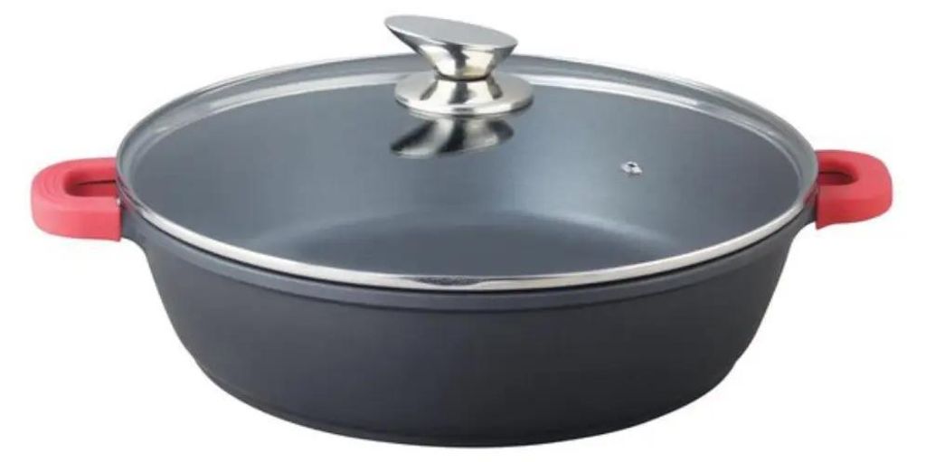 Bavary Keramik-Bratpfanne mit Deckel, 32 cm Induktion, antihaft