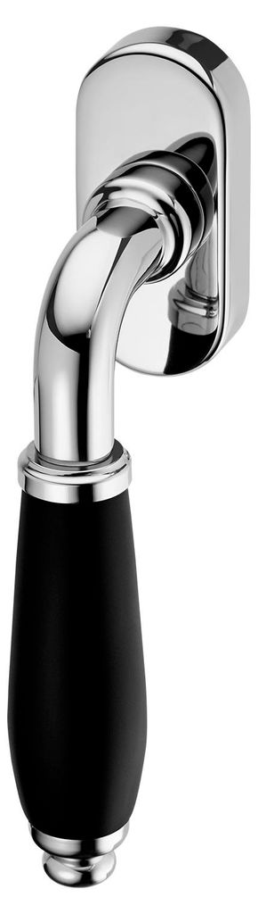 SOTECH Fenstergriff MATTEO Chrom Glanz – Griff schwarz matt, inkl. Befestigungsmaterial