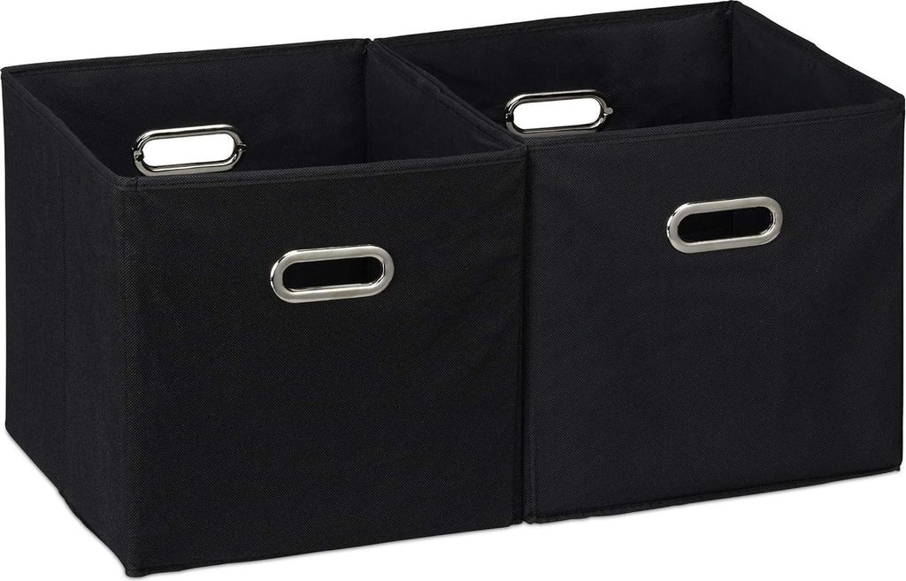 Aufbewahrungsbox Stoff - Set von 2 - faltbar - ohne Deckel - quadratisch - 30 x 30 x 30 cm - rot