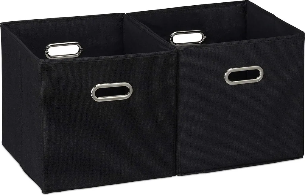 Relaxdays 6x Scatola in TNT Nero - Sistemi di Archiviazione Modulari