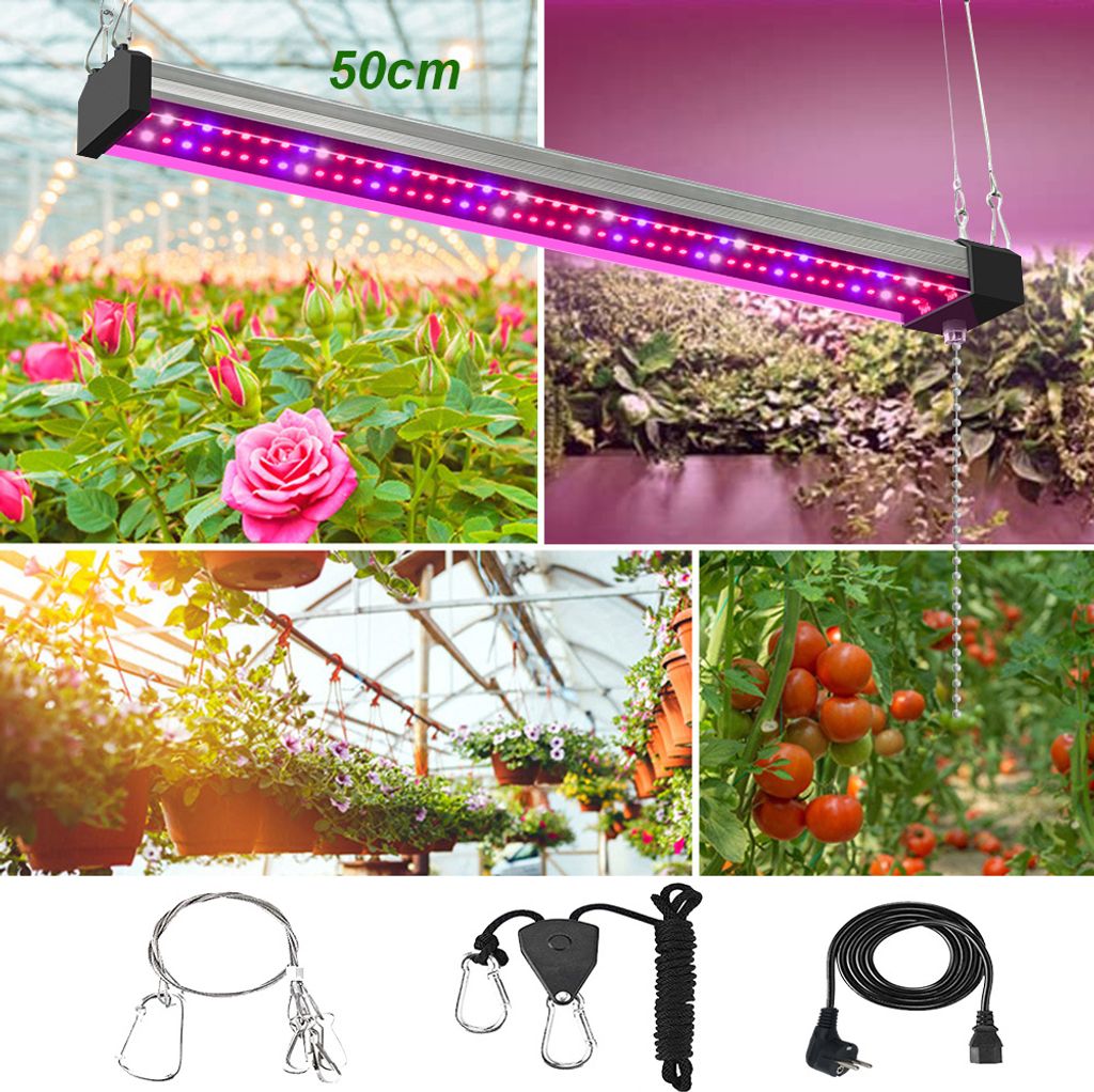 LED Pflanzenlampe Vollspektrum 96 LEDs 50cm,Led Grow Lampe mit Kettenschalter,Wachstumslampe für Zimmerpflanzen Gewächshaus