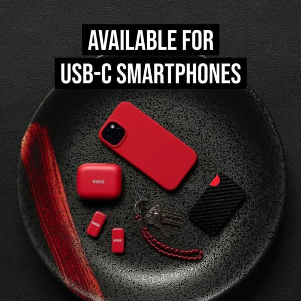 Microphone sans fil USB-C Rode Wireless Micro Rouge pour Smartphone