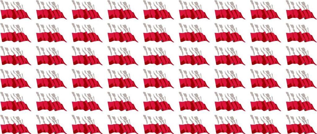 Mini Aufkleber Set - Pack wehend - 20x12mm - selbstklebender Sticker - Polen - Flagge / Banner / Standarte fürs Auto, Büro, zu Hause und die Schu...