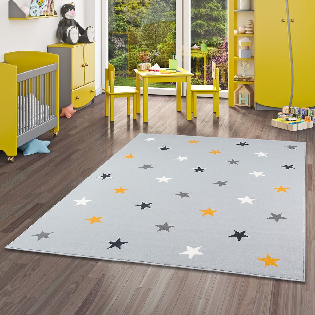 Kinder und Jugend Teppich Trendline Sterne Grau Mix, Größe:160x225 cm