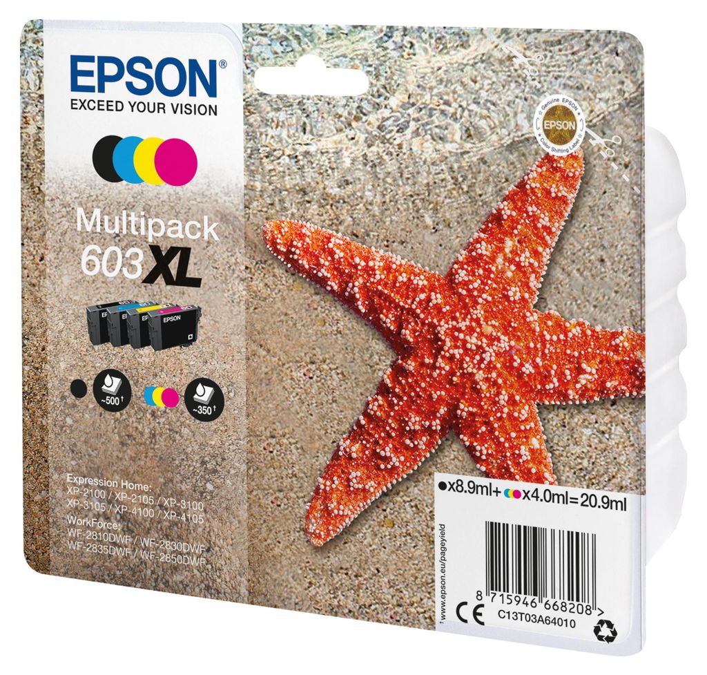 Epson Multipack 4-colours 603XL Ink, Wysoka (XL) wydajność, Zdjęcie produktu 