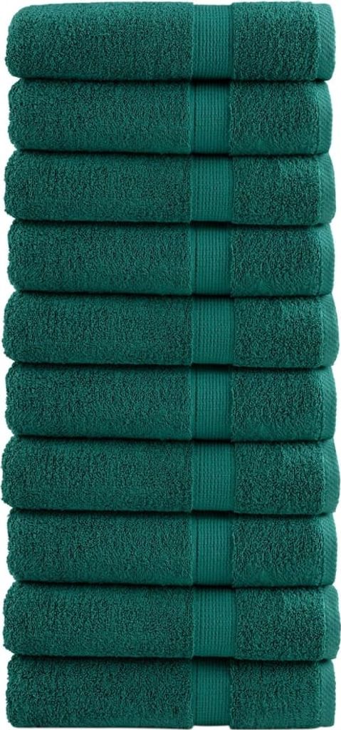 Premium Badetücher SOLUND 10 Stk. Grün 100x150 cm 600 g/m²