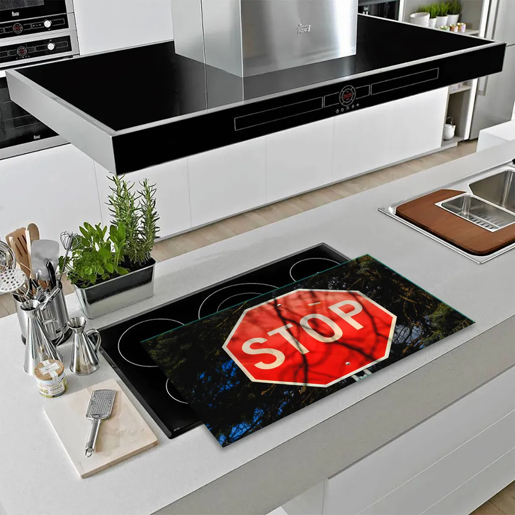 Piastra Copertura 80x52 Vetro Rosso | Elegante Alzatina per Cucina - 12