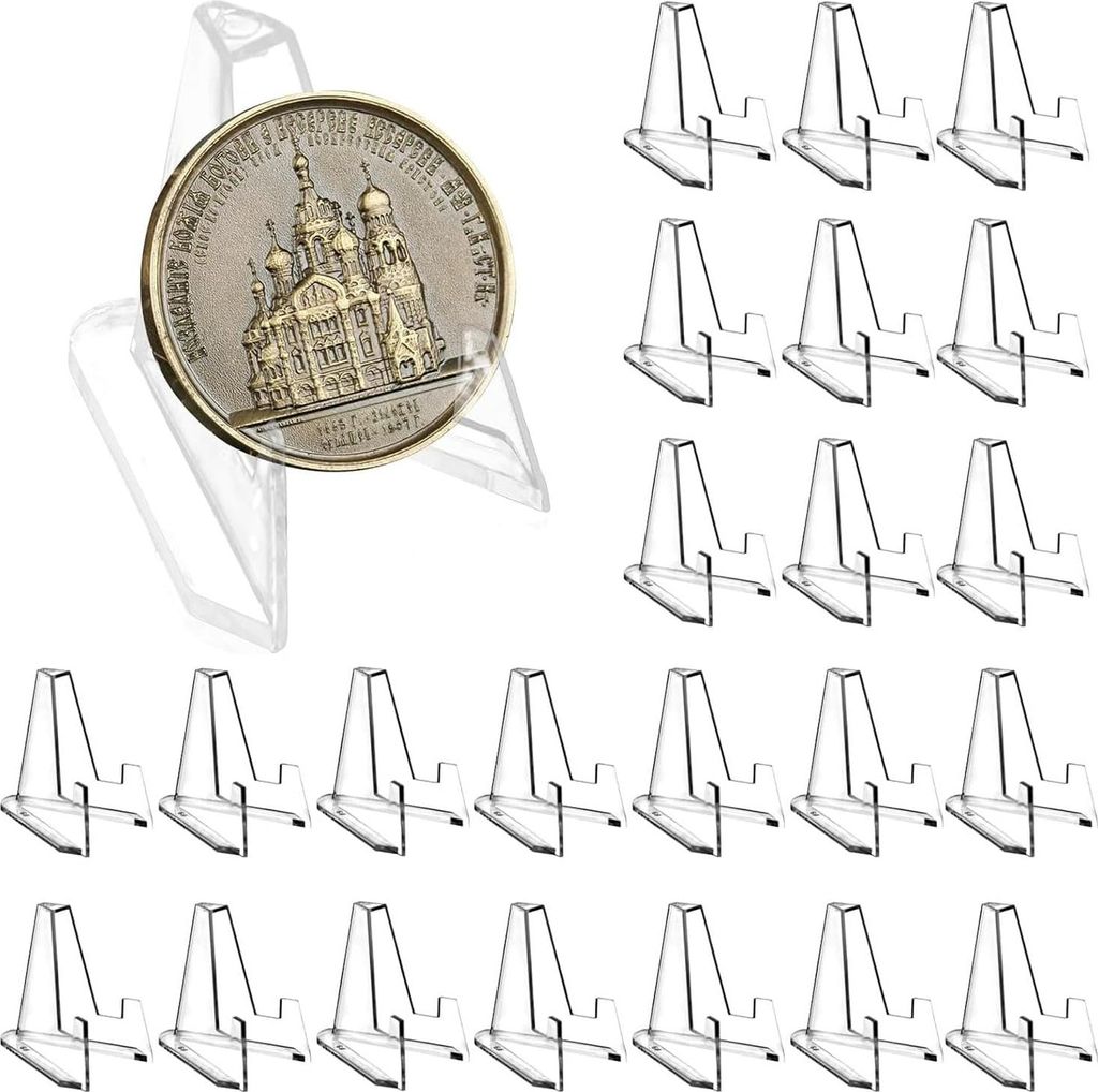 24 Mini-Acryl-Staffeleien für Münzen, Karten, Medaillen und Sammlerstücke