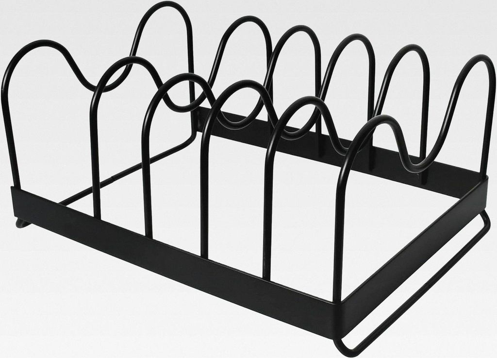 Schneidebrett Halter mit 5 Fächern Topfdeckel Pfannen Teller Organizer Tellerhalter Deckelhalter Küche Schwarz Rippchenhalter Plate HolderPfannen...