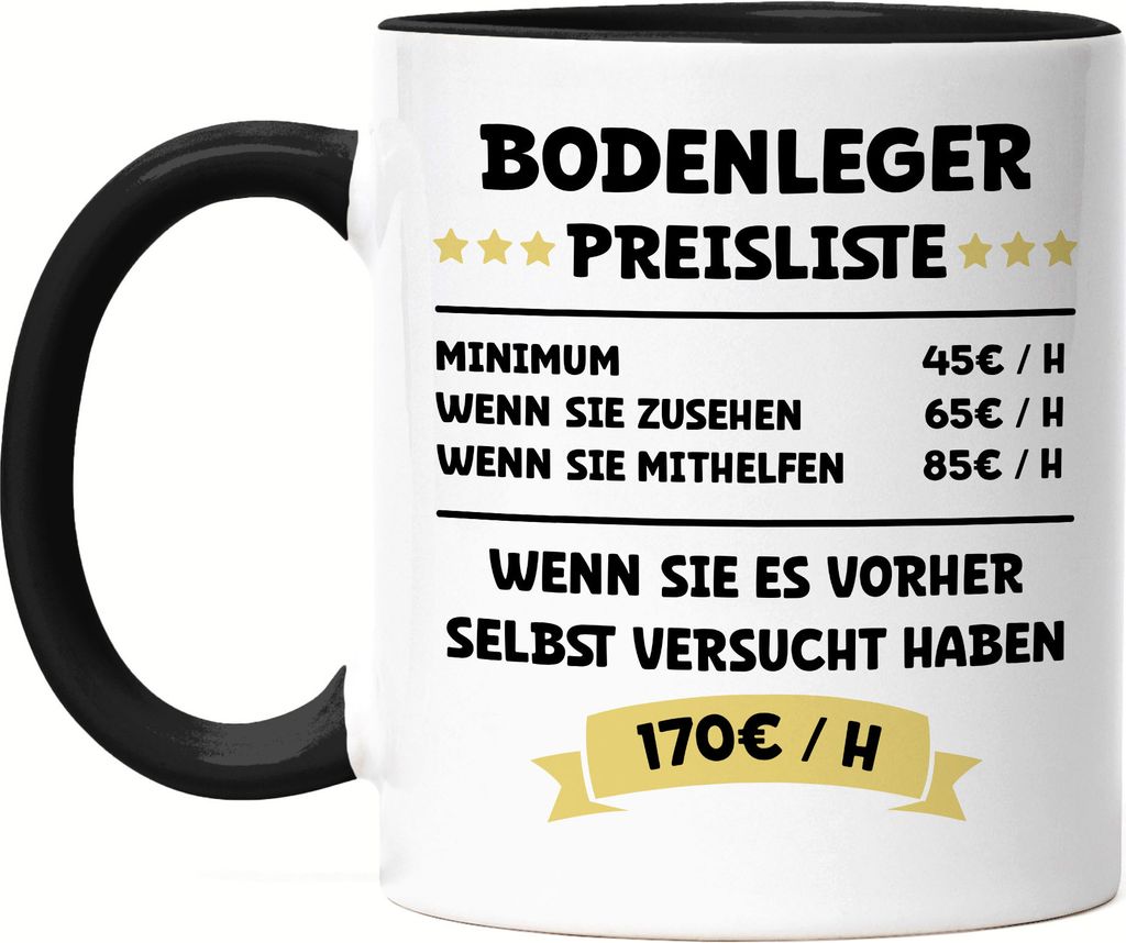 Bodenleger Preisliste Tasse Schwarz Boden Gebäude Böden Fußboden Parkett Bodenbelag Räume Beruf Arbeit