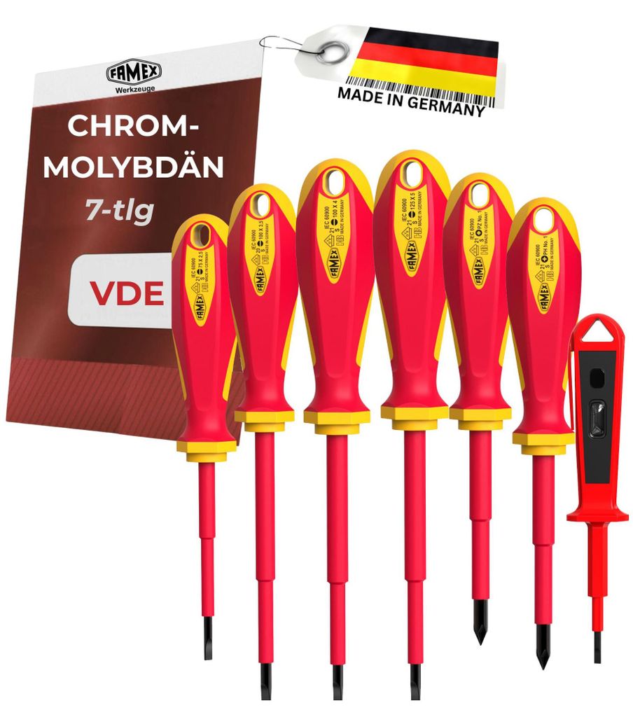 Elektriker Schraubendreher Satz VDE FAMEX 7734-7 - PROFESSIONAL, aus deutscher Produktion