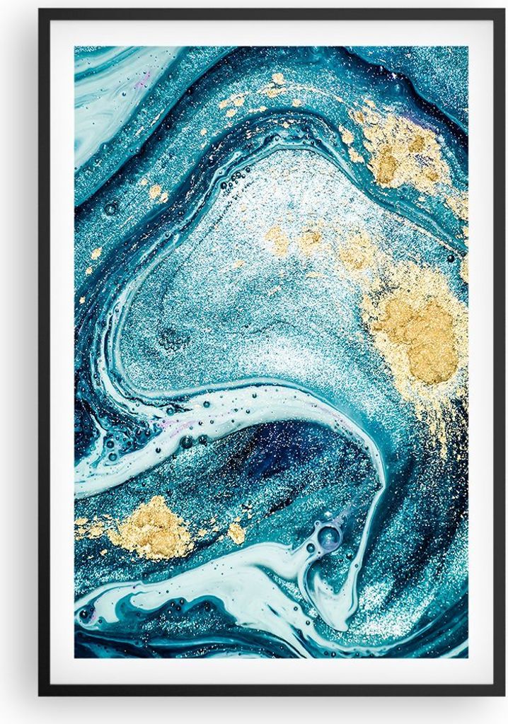 Gerahmtes Poster - Schwarzer Rahmen - Abstraktion modern - 61x91,5 cm - Wand Bild - Wanddeko - Wandbilder - Kunstposter - Wandposter - Bilderrahmen...