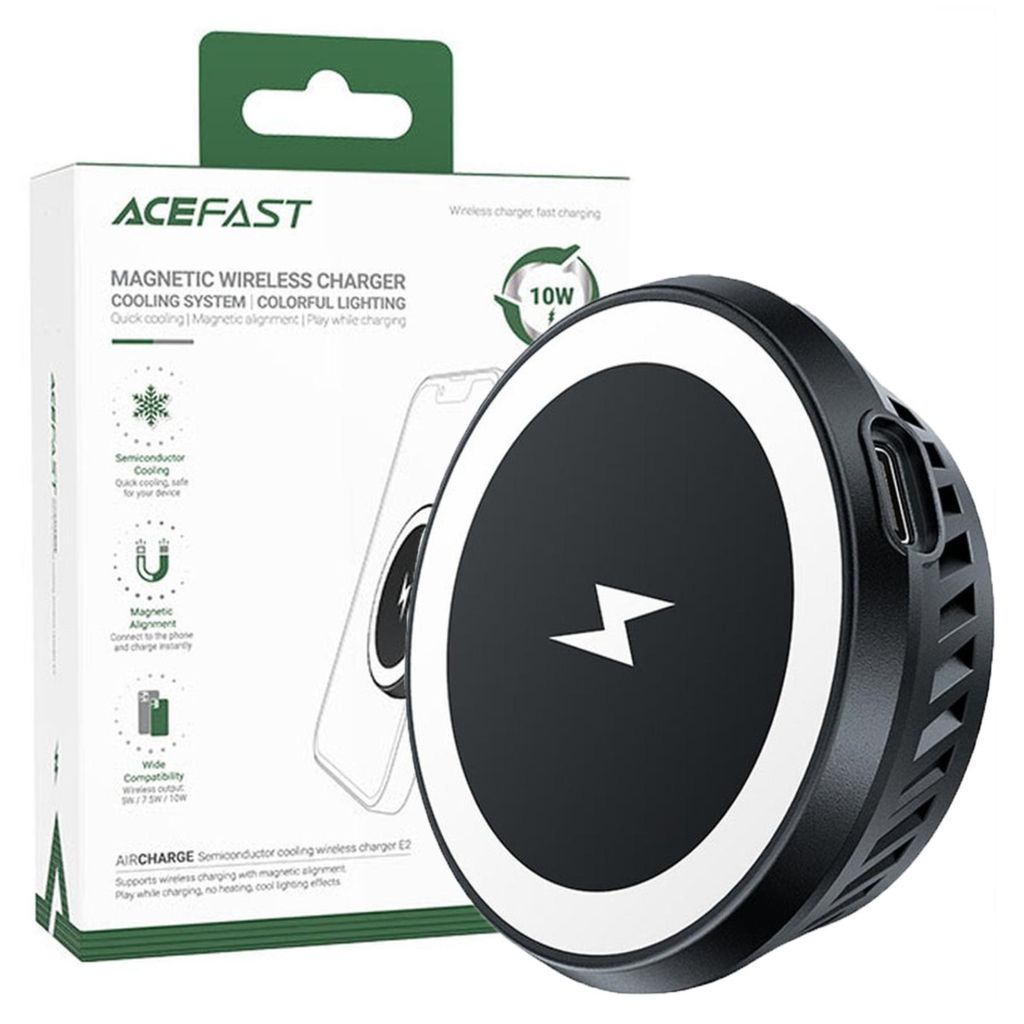 ACEFAST E2, Vnitřní, USB, Bezdrátové nabíjení, Černá Obrázek produktu 