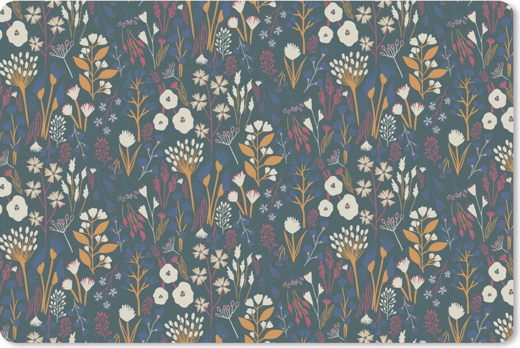MuchoWow Schreibtischunterlage Muster - Blumen 60x40 cm - XXL Mauspad - Großes Mauspad