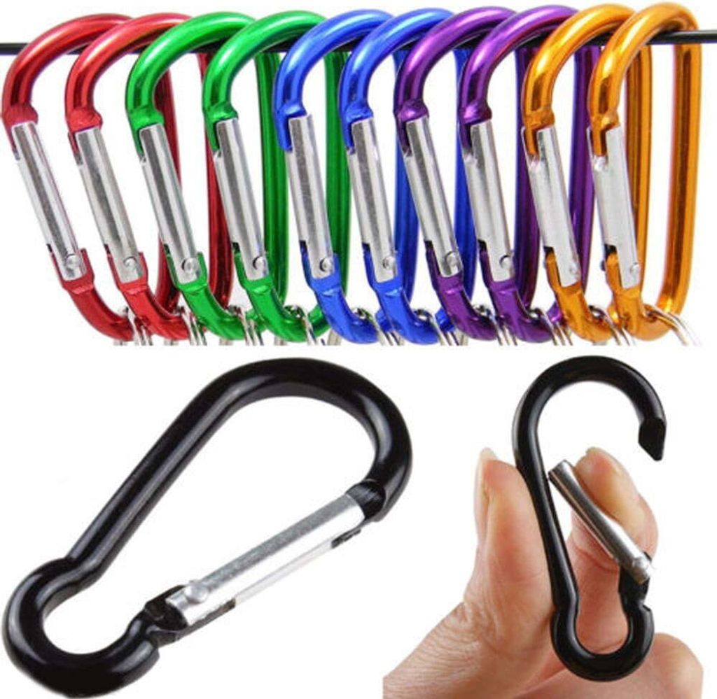 10x Bergsteigen Karabiner Seil Clip Haken Schlüssel Kette Klettern Werkzeug Neue