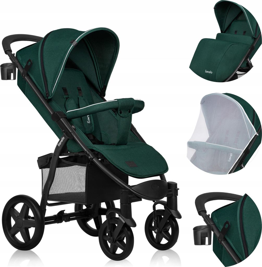 Kinderwagen Bis 22 Kg Mit Wartungsfreien Eva-Rädern, 3-Stufig Und Korb